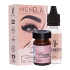 Menela Kit Henna Castanho Claro e Fixador Para Sobrancelha.