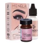 Menela Kit Henna Castanho Médio e Fixador Para Sobrancelha.