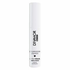 Divamor Delineador Liquido Carbon Black Preto Fosco - 2,5ml