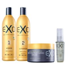 Exo Hair Kit Exoplastia Alisamento S/F + Nanotron Mask + Brinde 