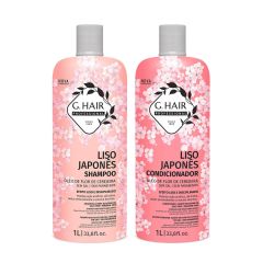 Ghair Liso Japonês Kit Shampoo e Condic  2x1Litro