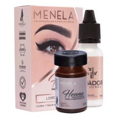 Menela Kit Henna Loiro Escuro e Fixador Para Sobrancelha.